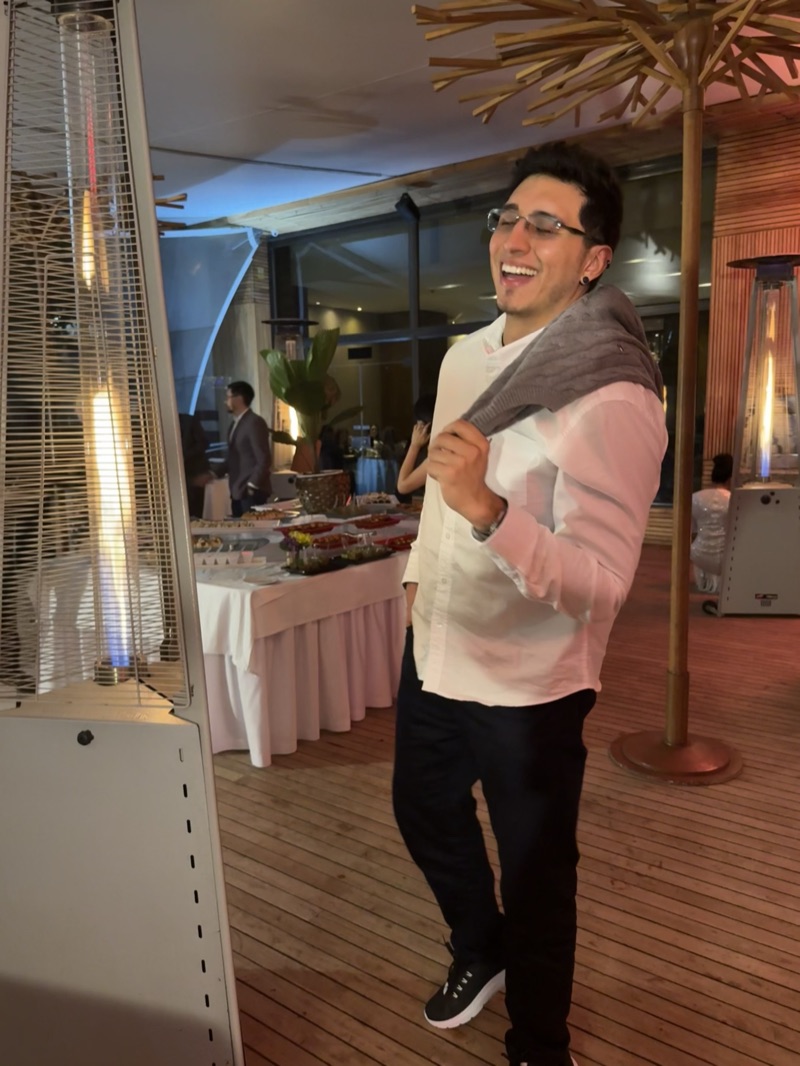 Laughing at event